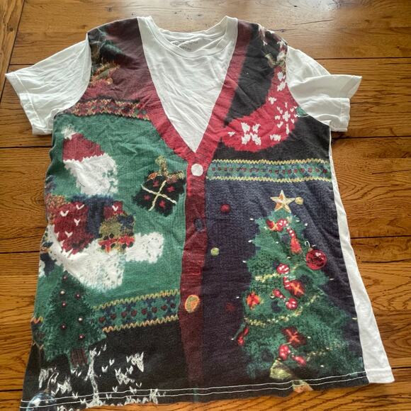American Eagle Outfitters Ugly Christmas Sweater Vest T-Shirt Mens Sz L - Picture 9 of 9